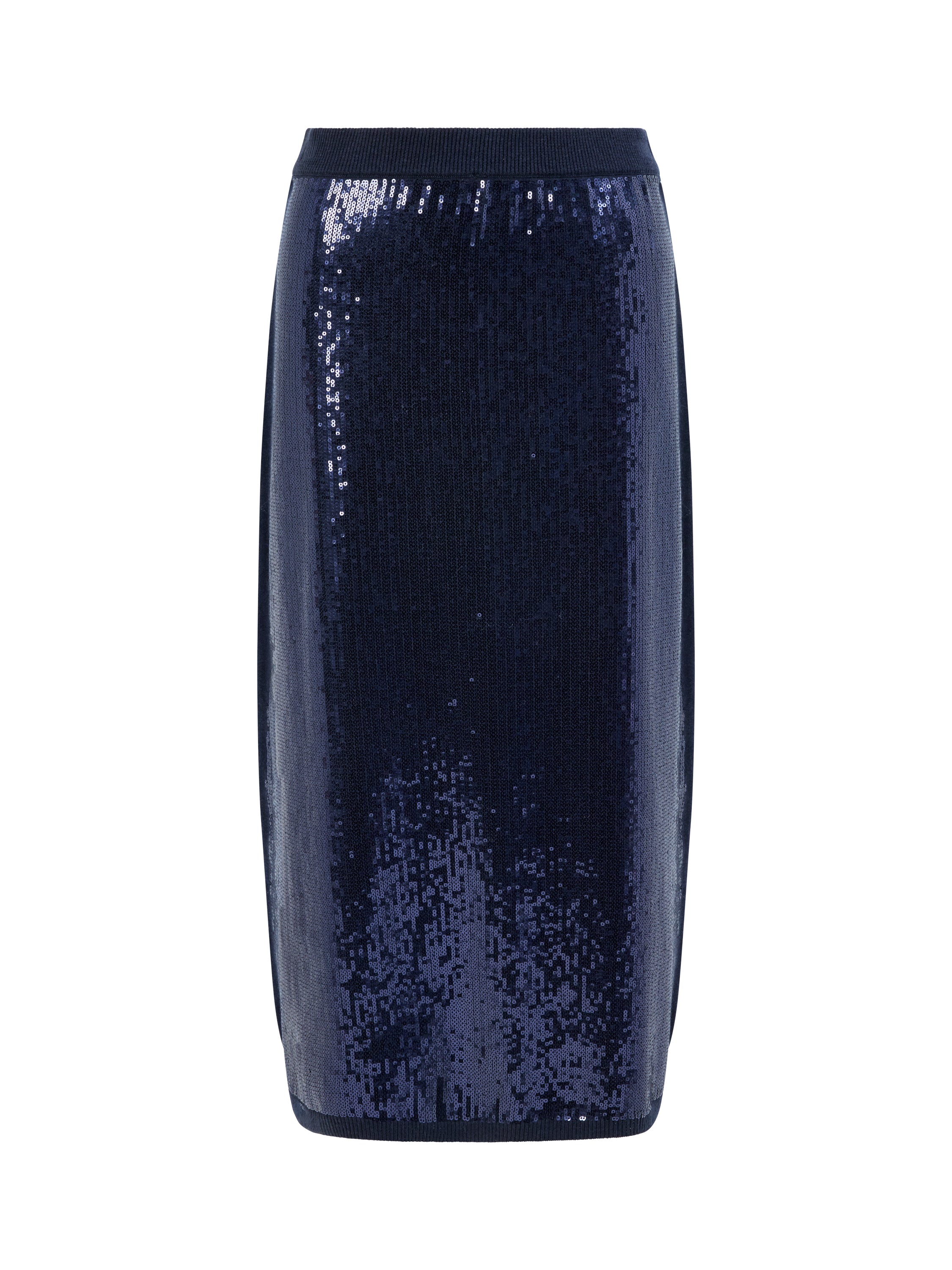 Hannah Knit Sequin Midi Skirt Navy Blue French Connection UK