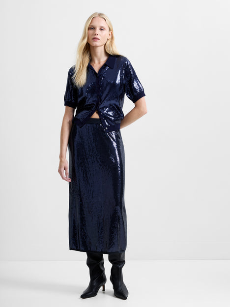 french connection navy sequin dress ICONIC 8 FRENCH CONNECTION SILVER BLUE SAMANTHA SEQUIN PARTY COCKTAIL DRESS XMAS