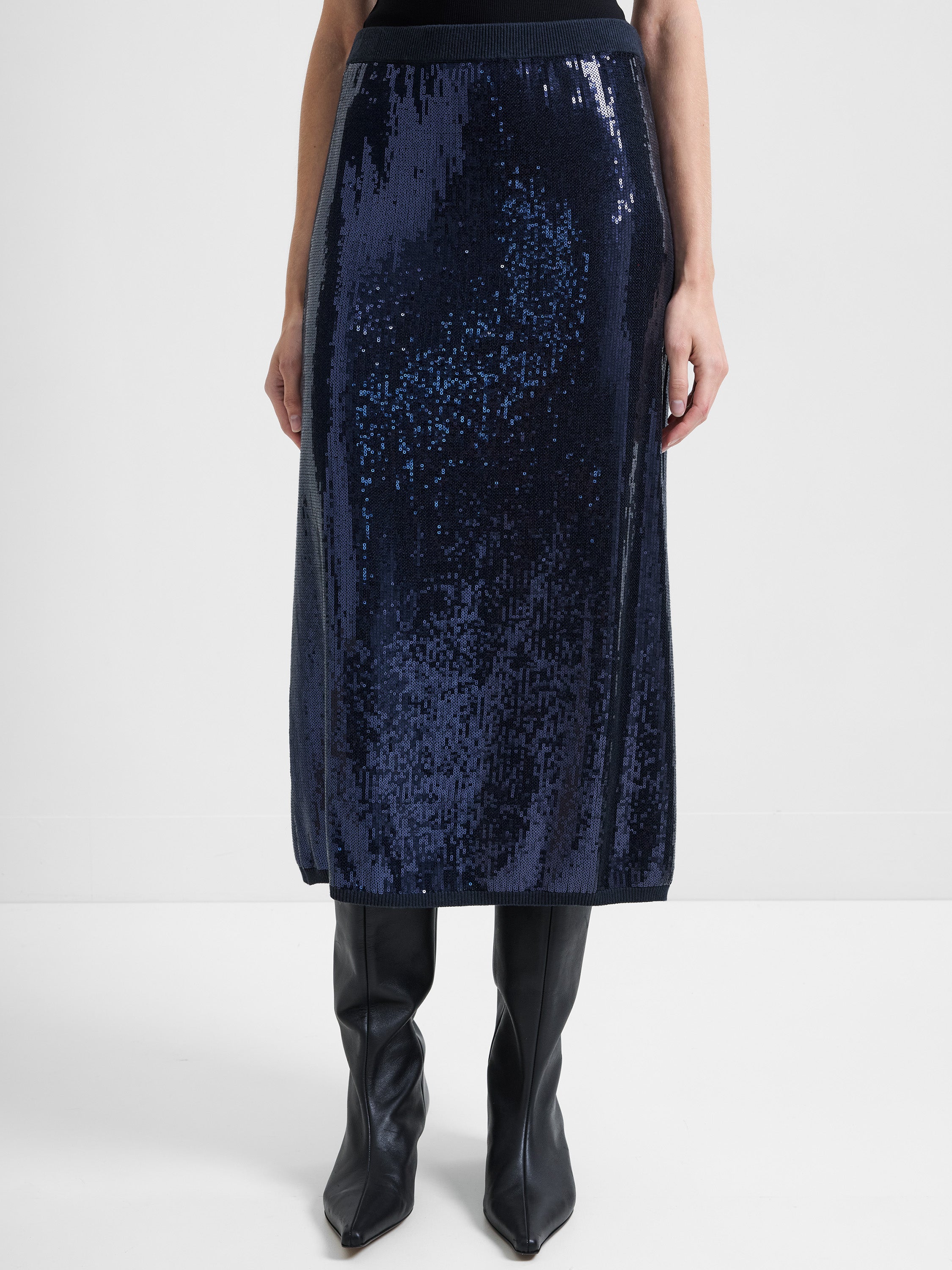 Hannah Knit Sequin Midi Skirt