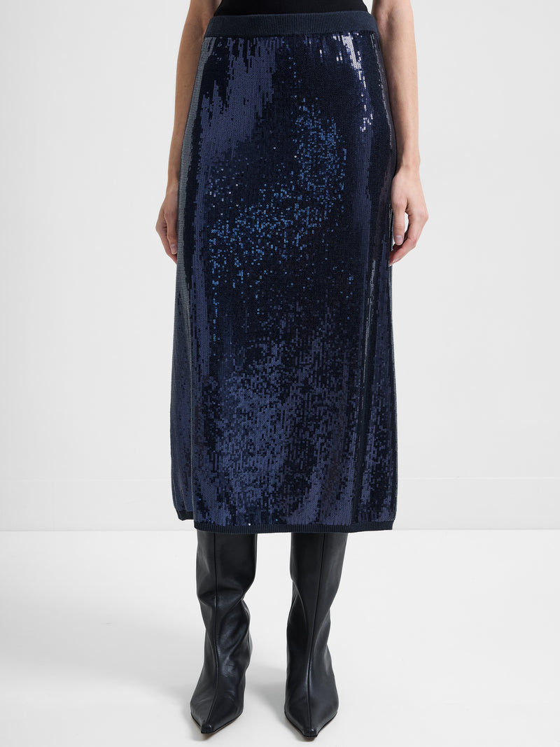 Hannah Knit Sequin Midi Skirt
