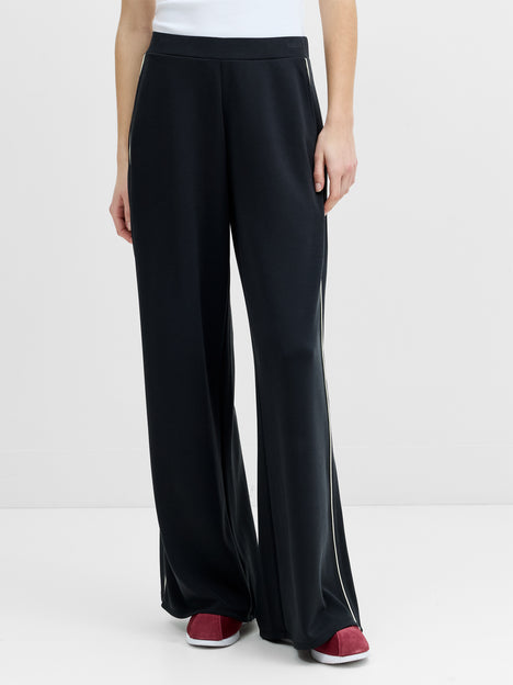 Wren Side Stripe Dark Grey Wide Leg Joggers
