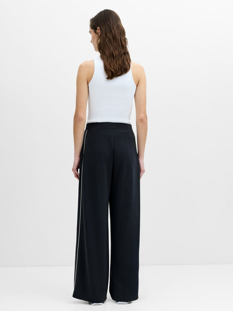 Wren Side Stripe Dark Grey Wide Leg Joggers