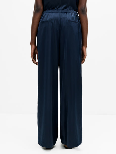 Sera Satin Elasticated Wide Leg Trousers