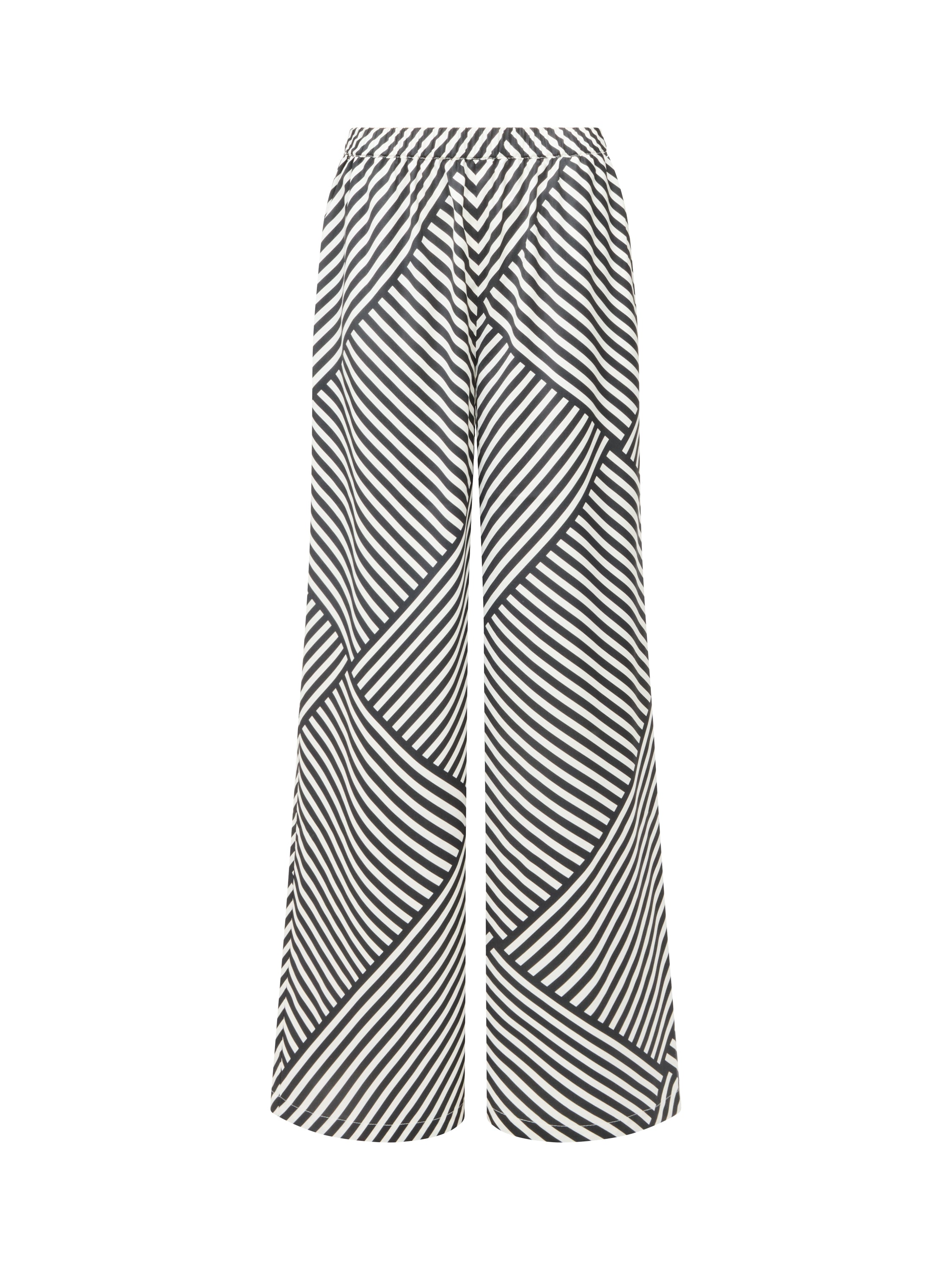 Striped Damasco Wide Leg Trousers
