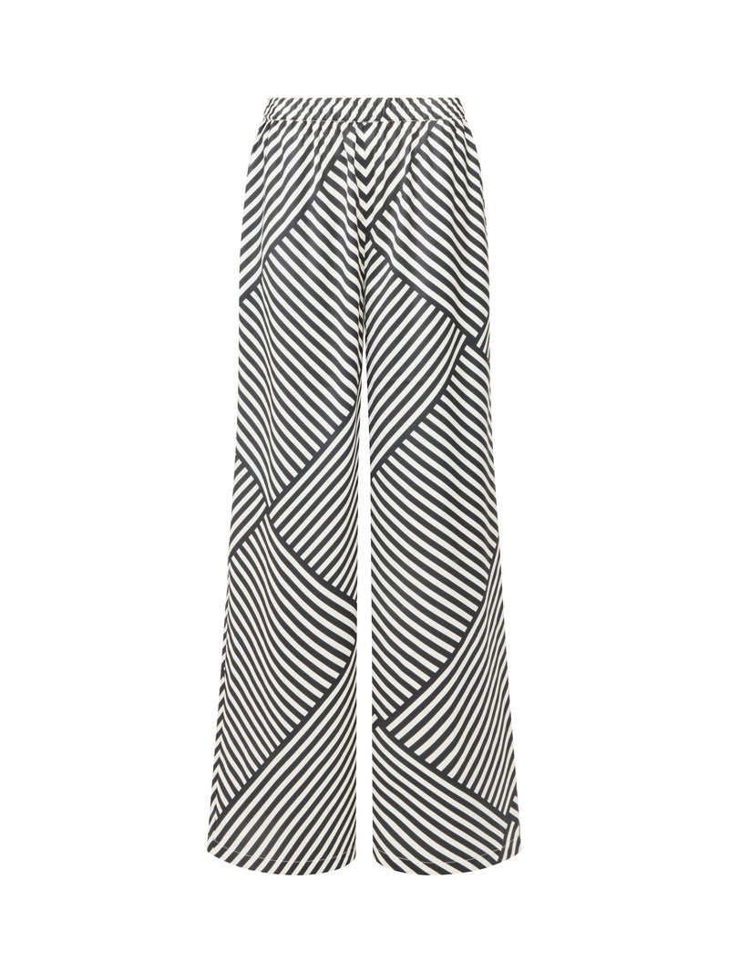 Striped Damasco Wide Leg Trousers