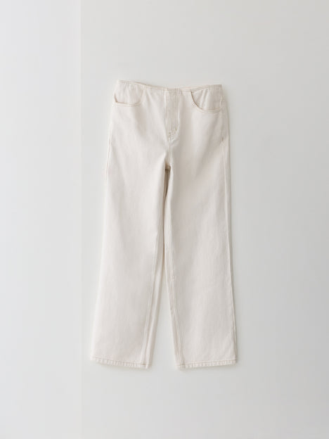 Dallas Denim Clean Waist Cream Straight Leg Jeans