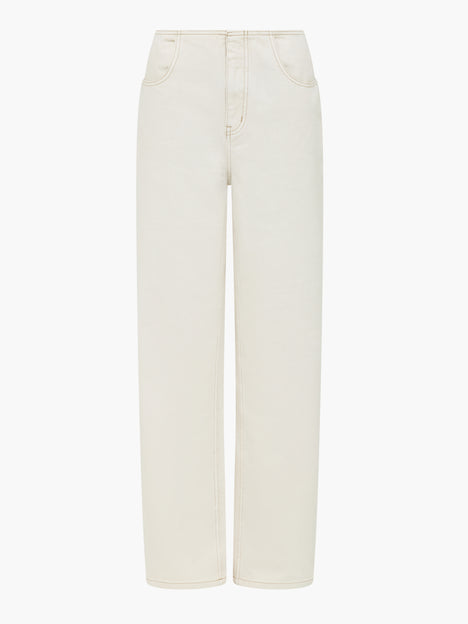 Dallas Denim Clean Waist Cream Straight Leg Jeans