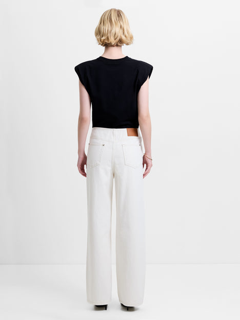 Dallas Denim Clean Waist Cream Straight Leg Jeans