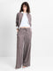 Alexis Cotton Brown Striped Wide Leg Trousers