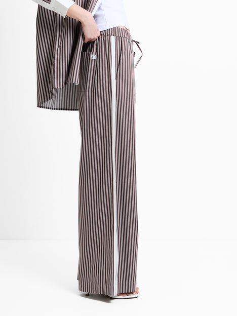 Alexis Cotton Brown Striped Wide Leg Trousers