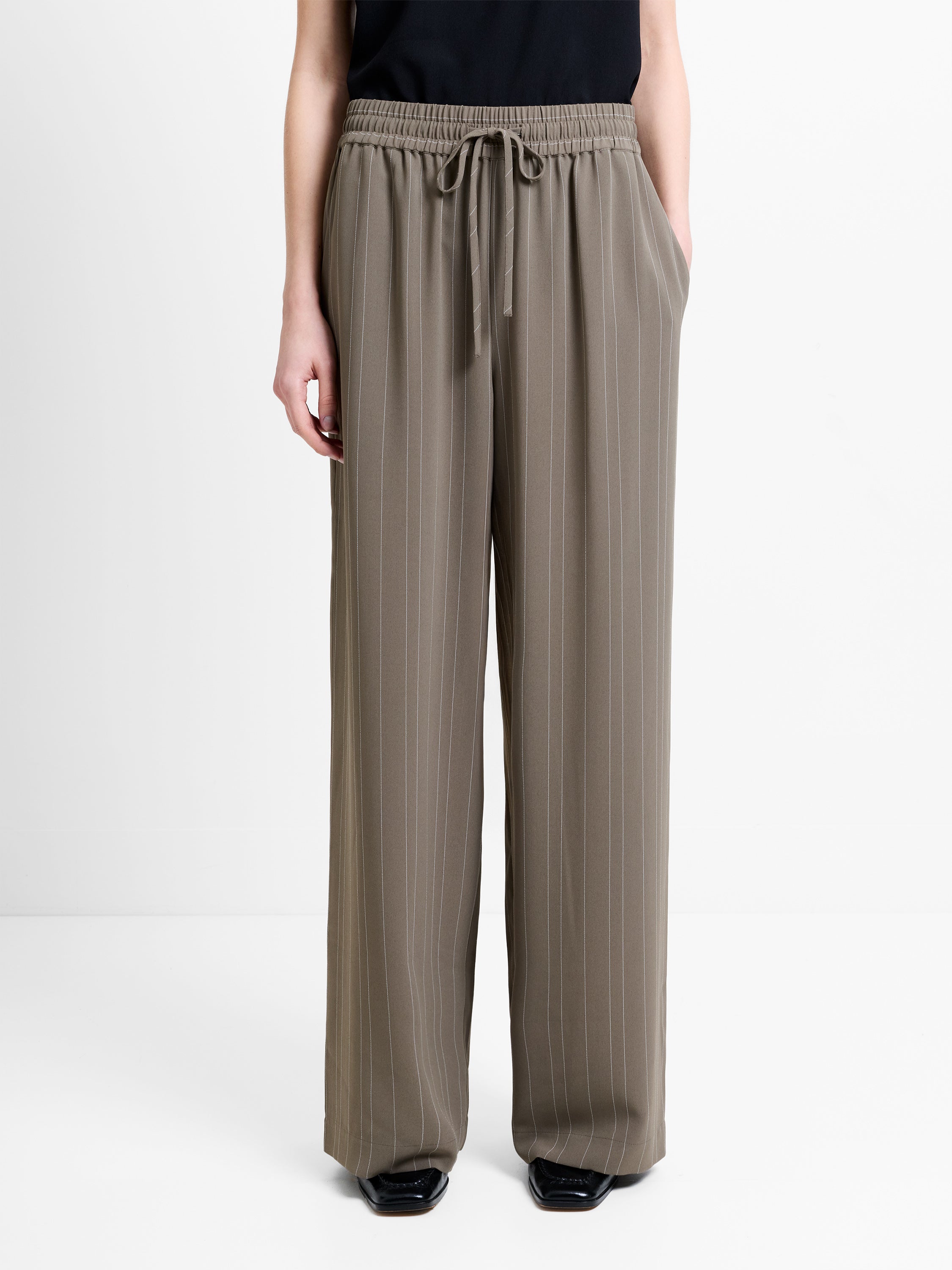 Erma Pinstripe Wide Leg Trousers