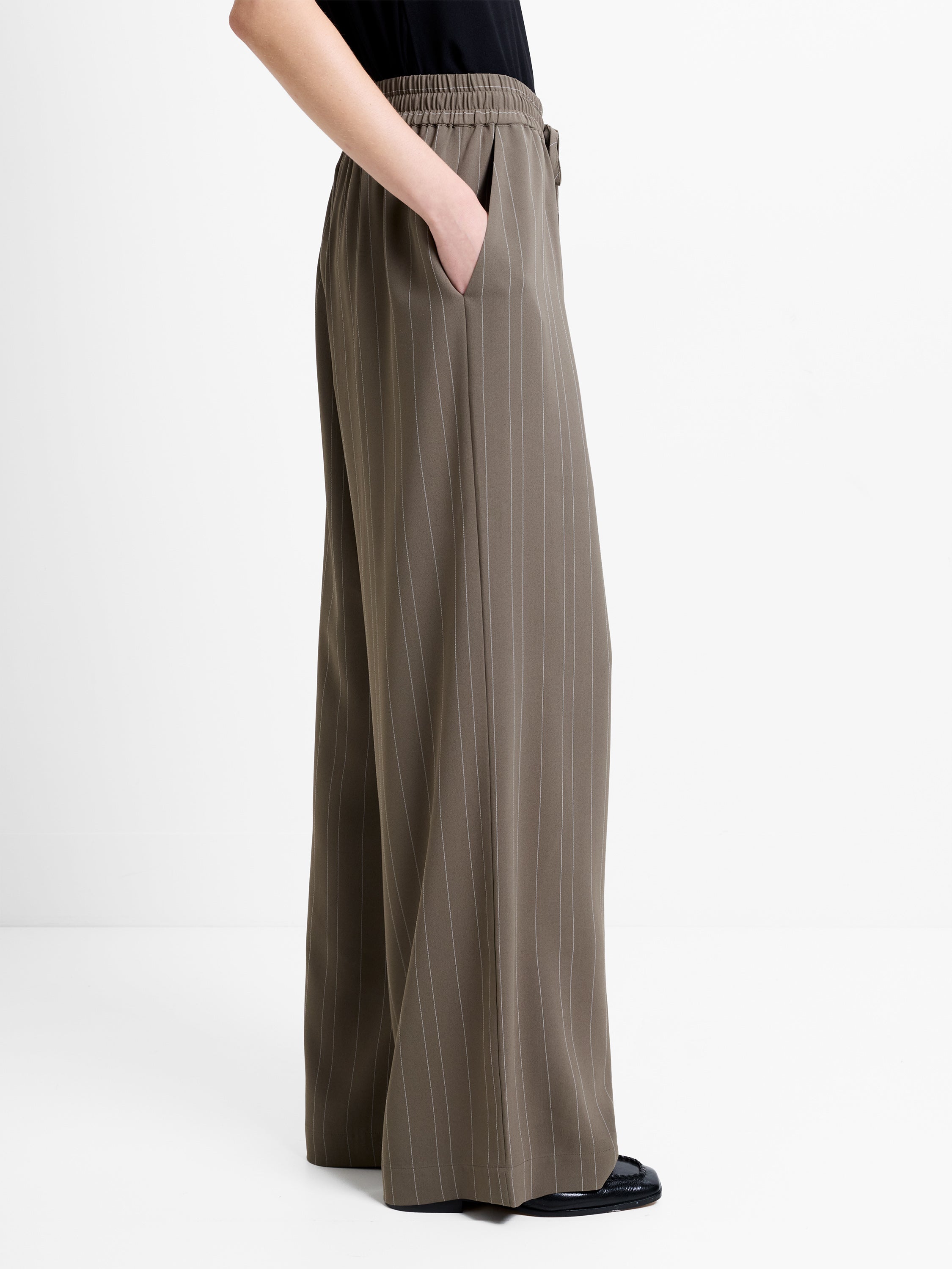 Erma Pinstripe Wide Leg Trousers