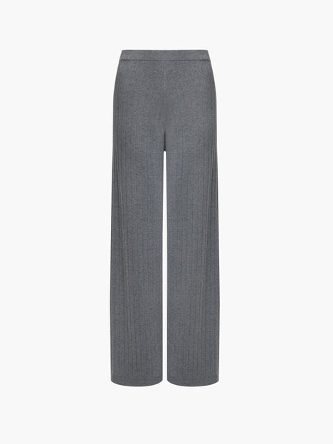 Javier Grey Knit Wide Leg Trousers