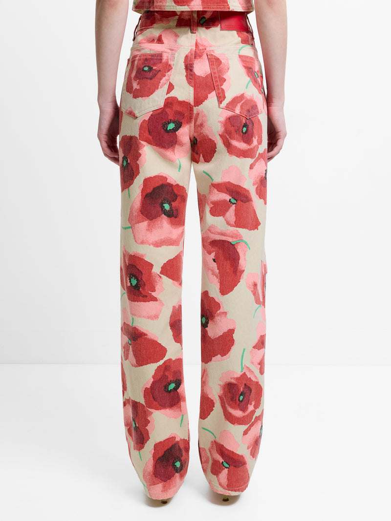 Poppy Dallas Printed Denim Wide Leg Jeans
