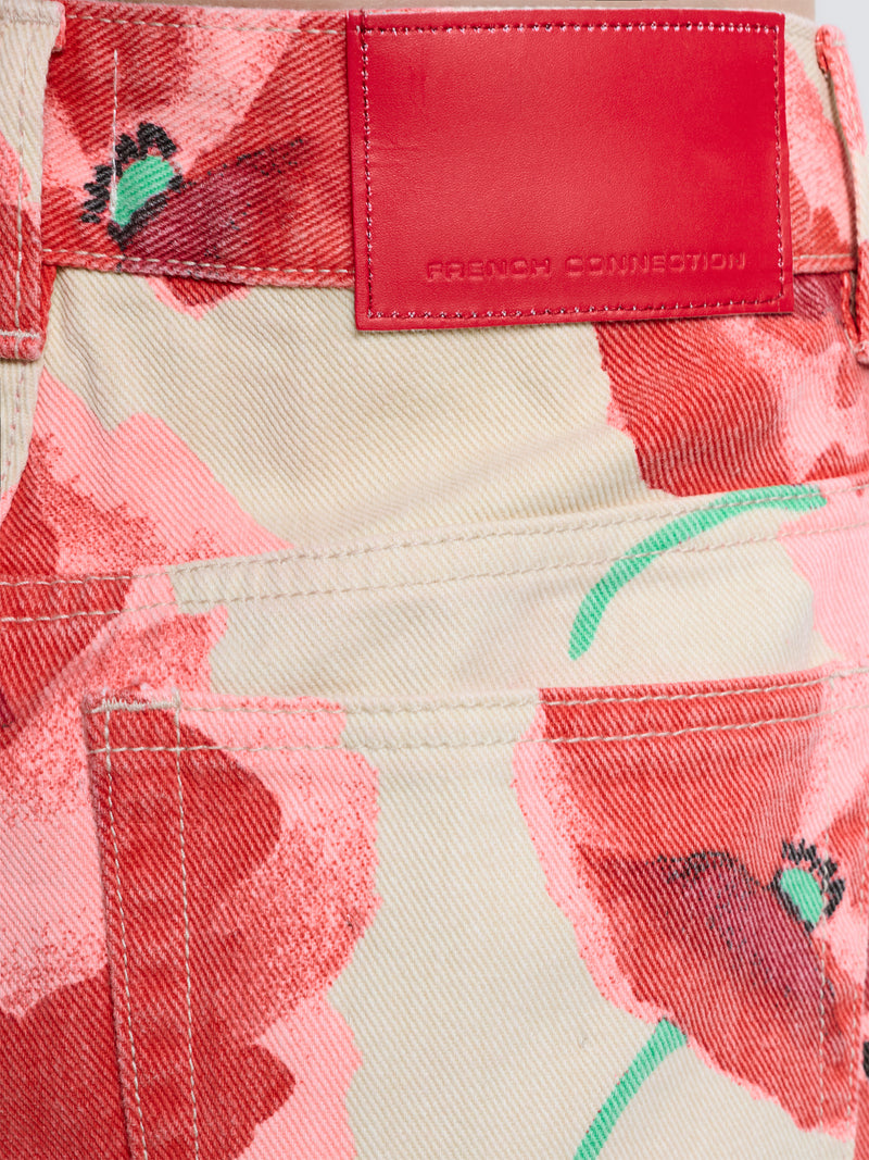 Poppy Dallas Printed Denim Wide Leg Jeans