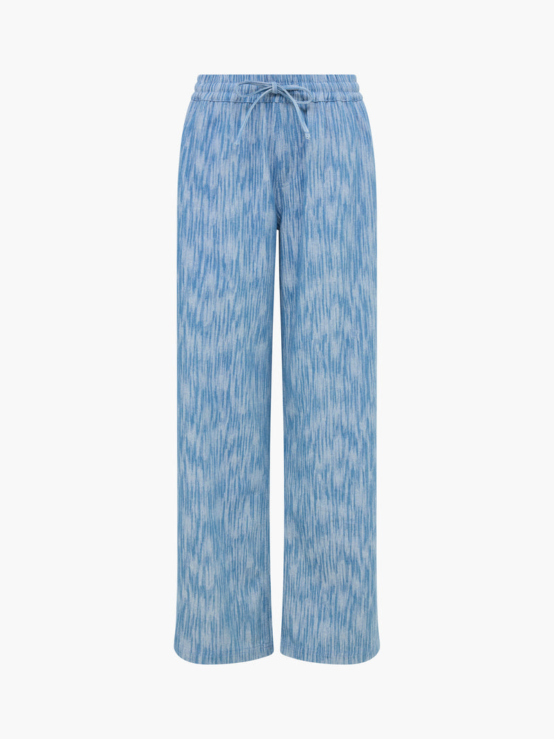 Bessie Textured Denim Wide Leg Trousers