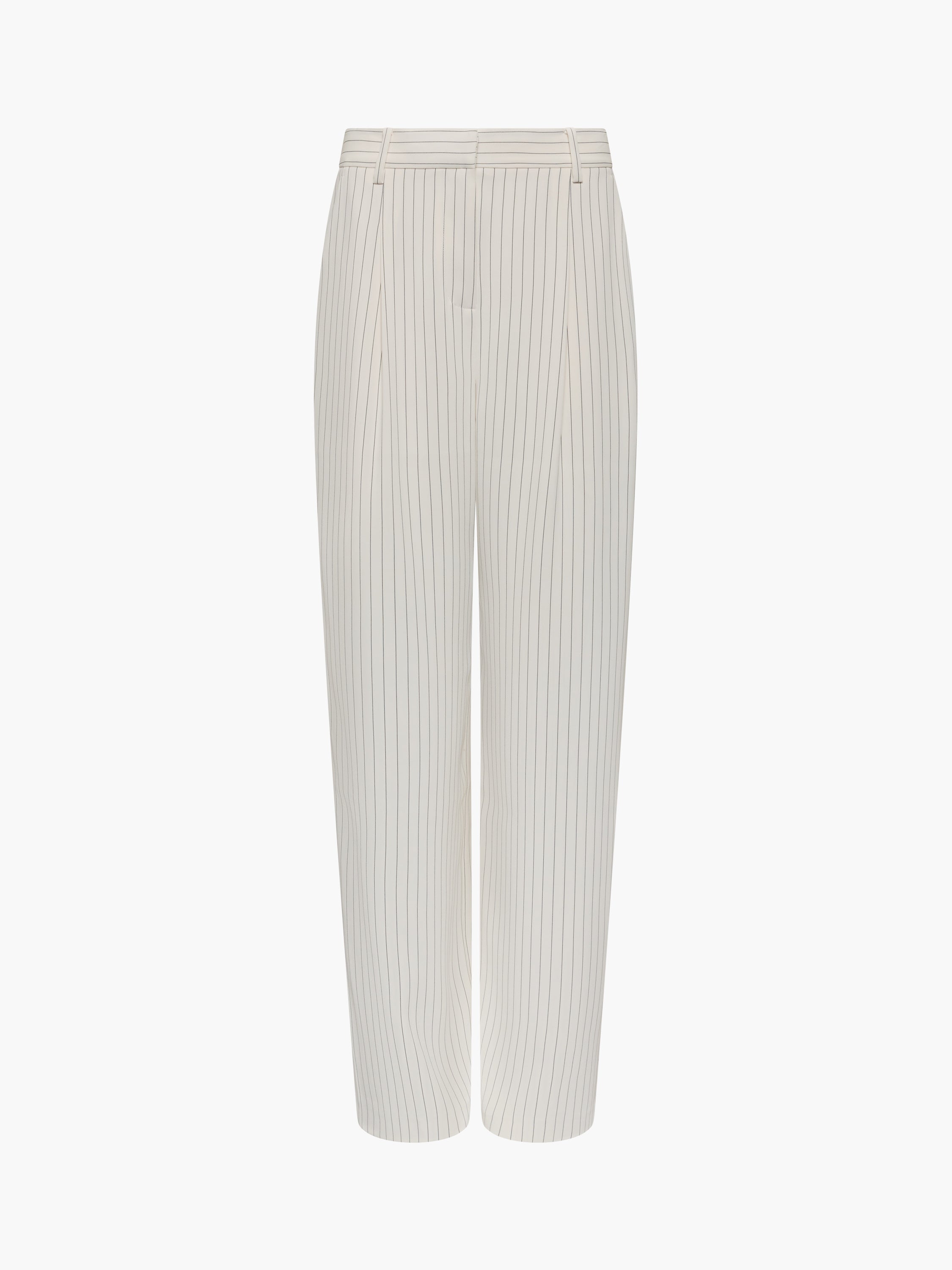 Vinnie Tailored Cream Pinstripe Wide Leg Trousers