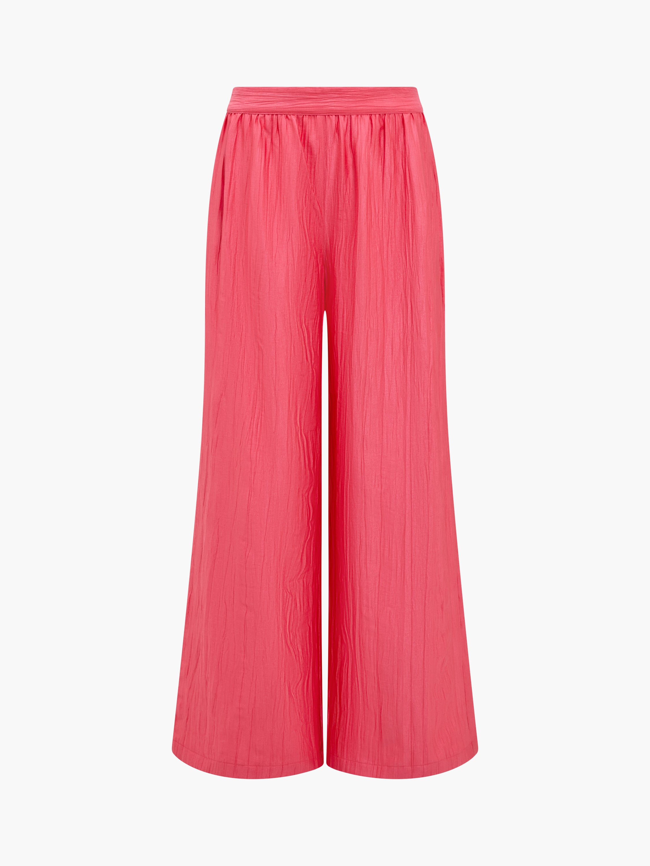 Novie Crinkle Pink Wide Leg Trousers