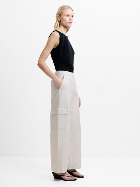 Saira Neutral Utility Cargo Trousers