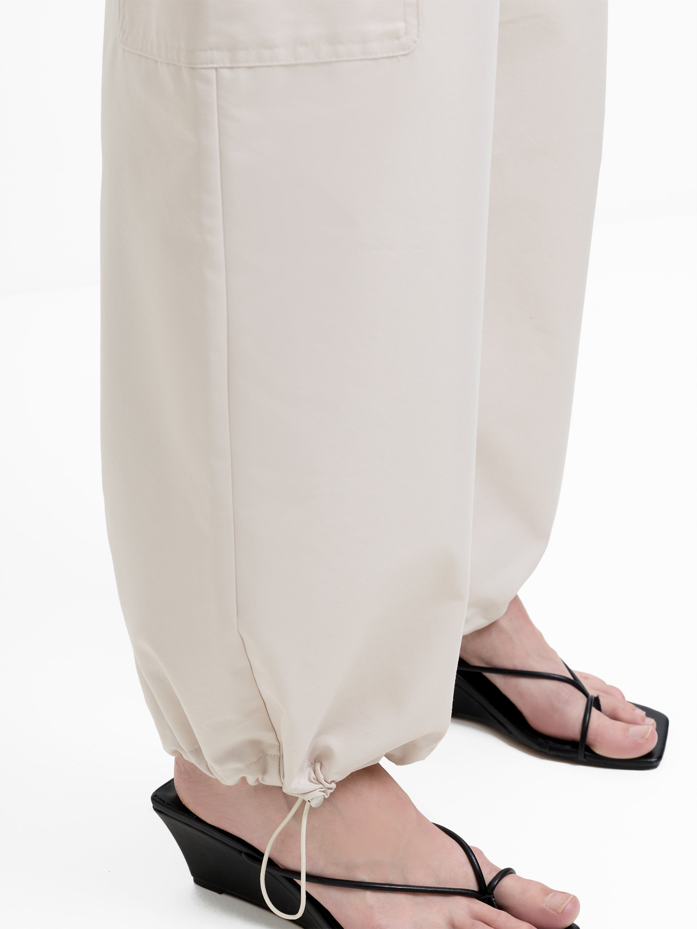 Saira Neutral Utility Cargo Trousers