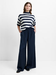 Damasco Air Flow Navy Wide Leg Trousers