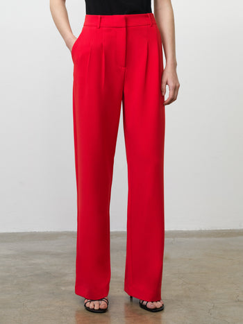 Carlie Tailored Red Wide Leg Trousers