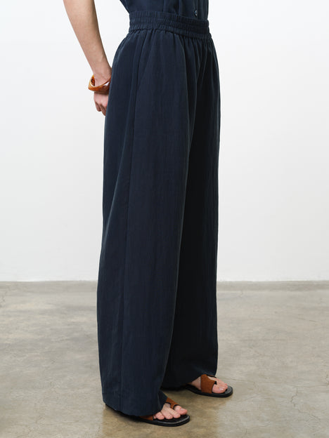 Melina Navy Wide Leg Trousers