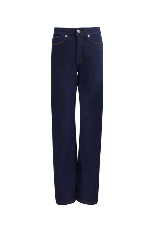Stretch Denim Wide Flare Full Length Jeans