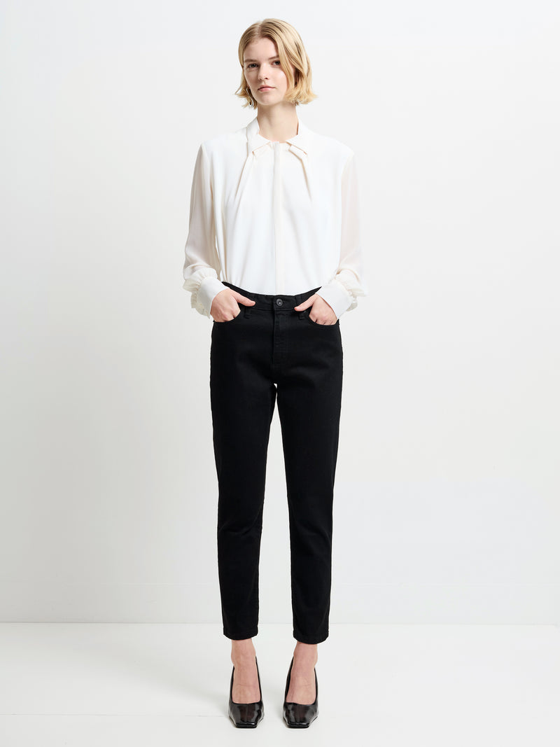 Stretch Denim Cigarette Fit Ankle Length Jeans 28 Inch