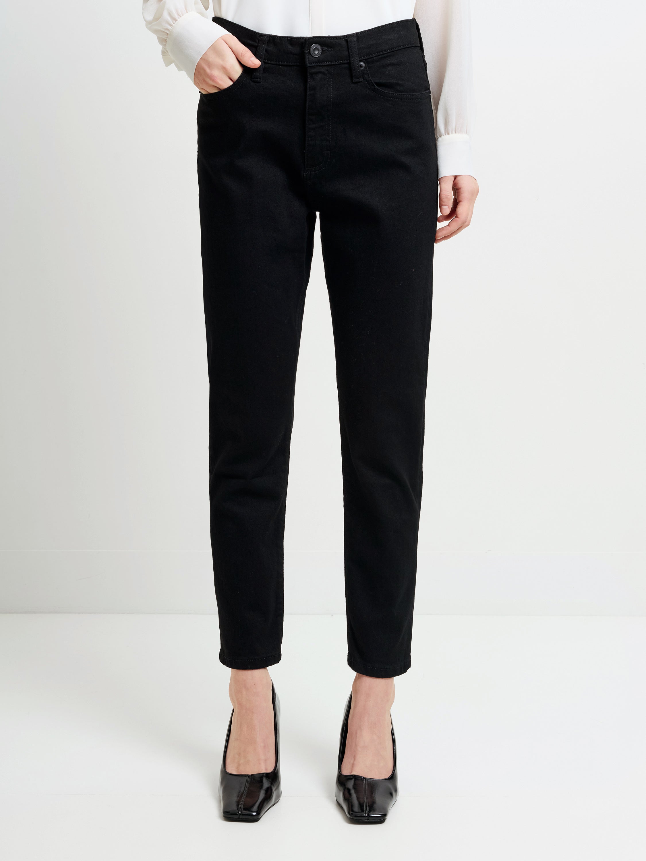 Stretch Denim Cigarette Fit Ankle Length Jeans 28 Inch