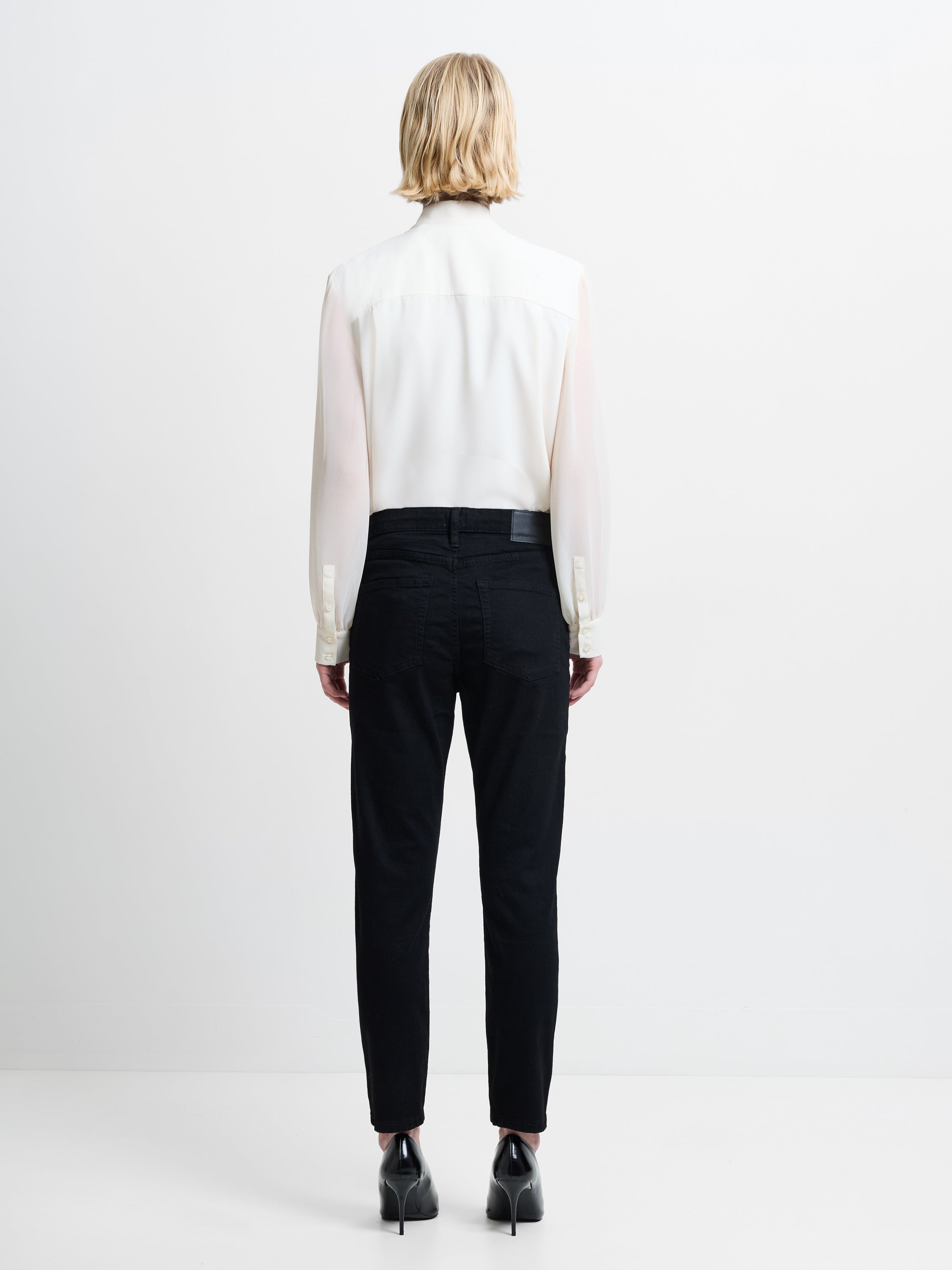 Stretch Denim Cigarette Fit Ankle Length Jeans 28 Inch