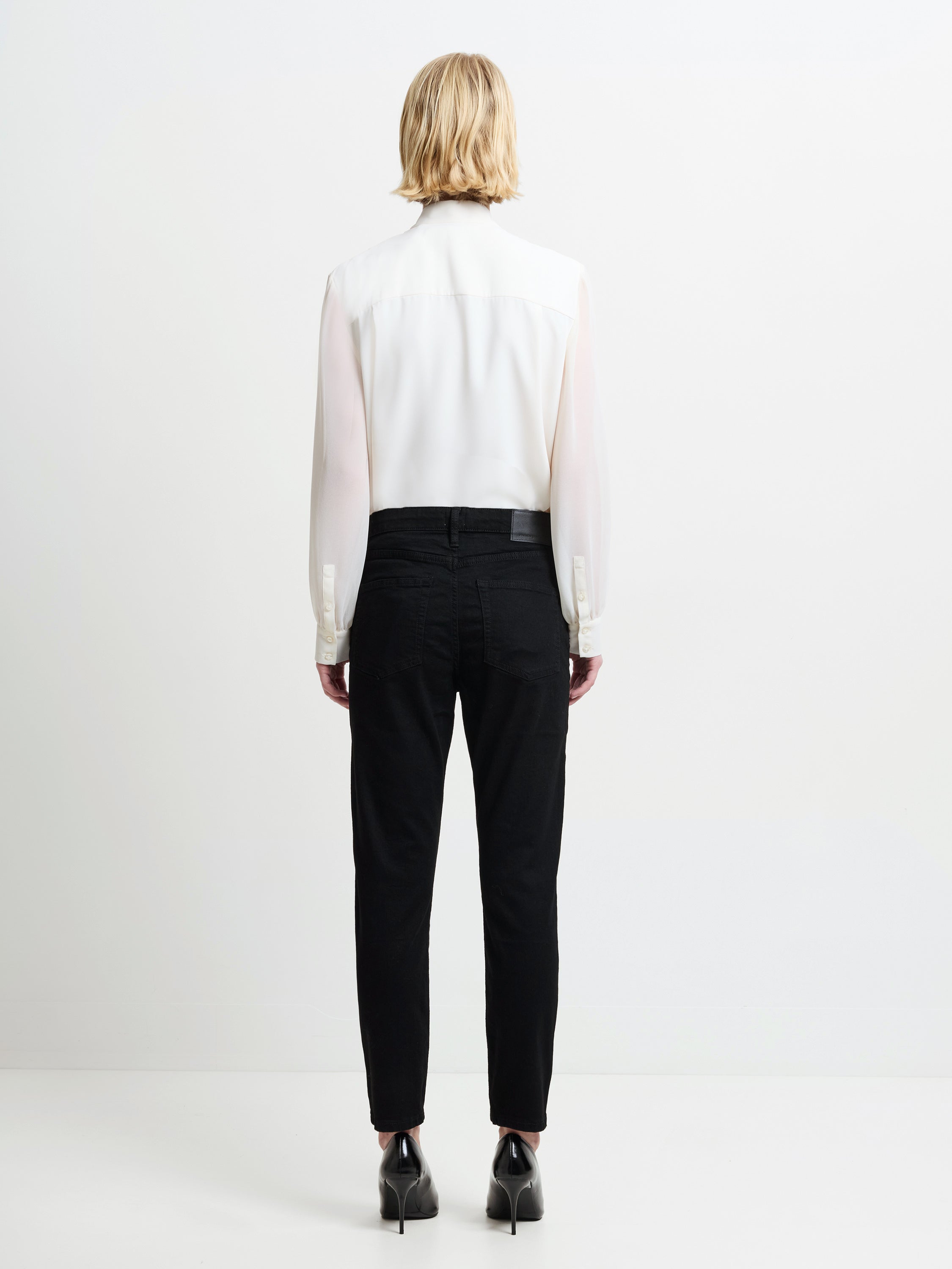 french connection cigarette trousers Stretch Denim Cigarette Fit Ankle Length Jeans 28 Inch Denim Black