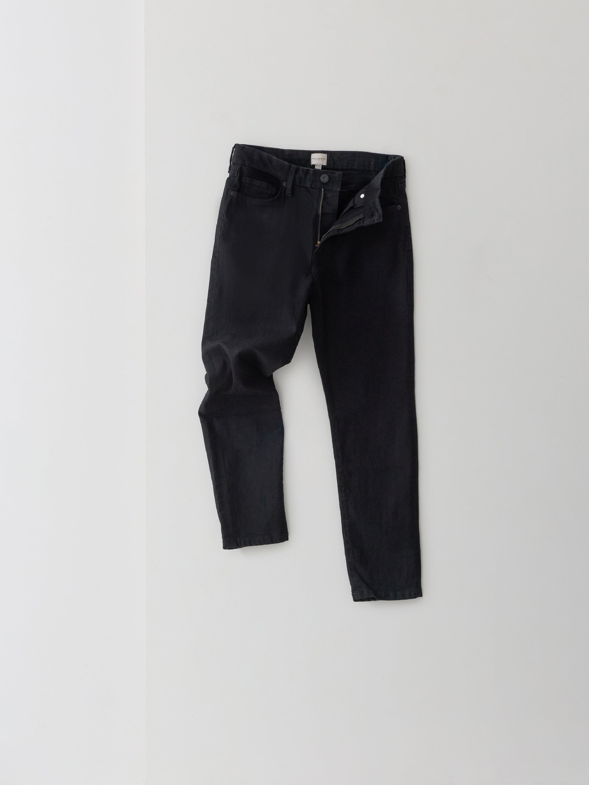 Stretch Denim Cigarette Fit Ankle Length Jeans 28 Inch Denim Black