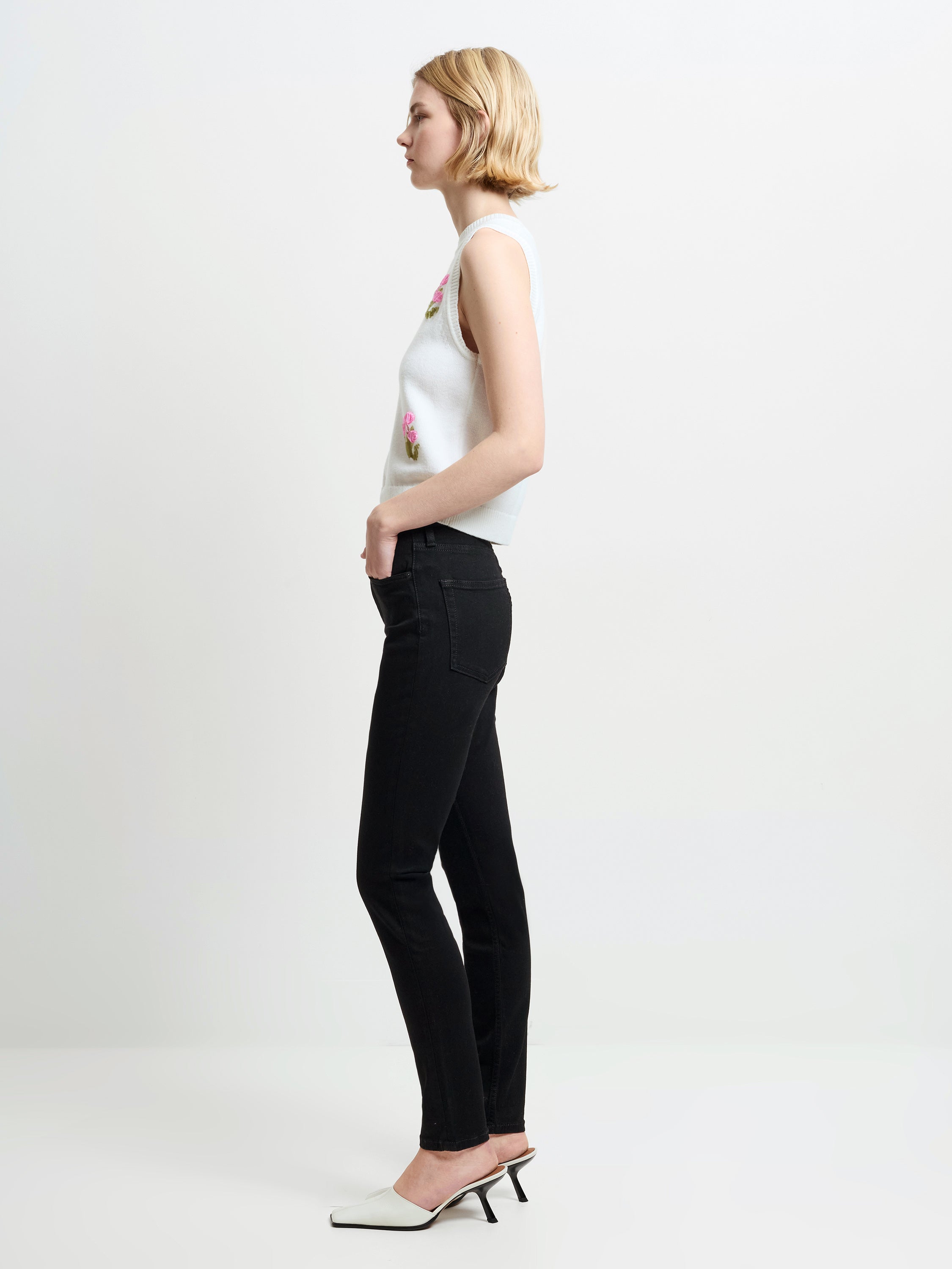 Soft Stretch Denim High Rise Skinny Jeans 30 Inch