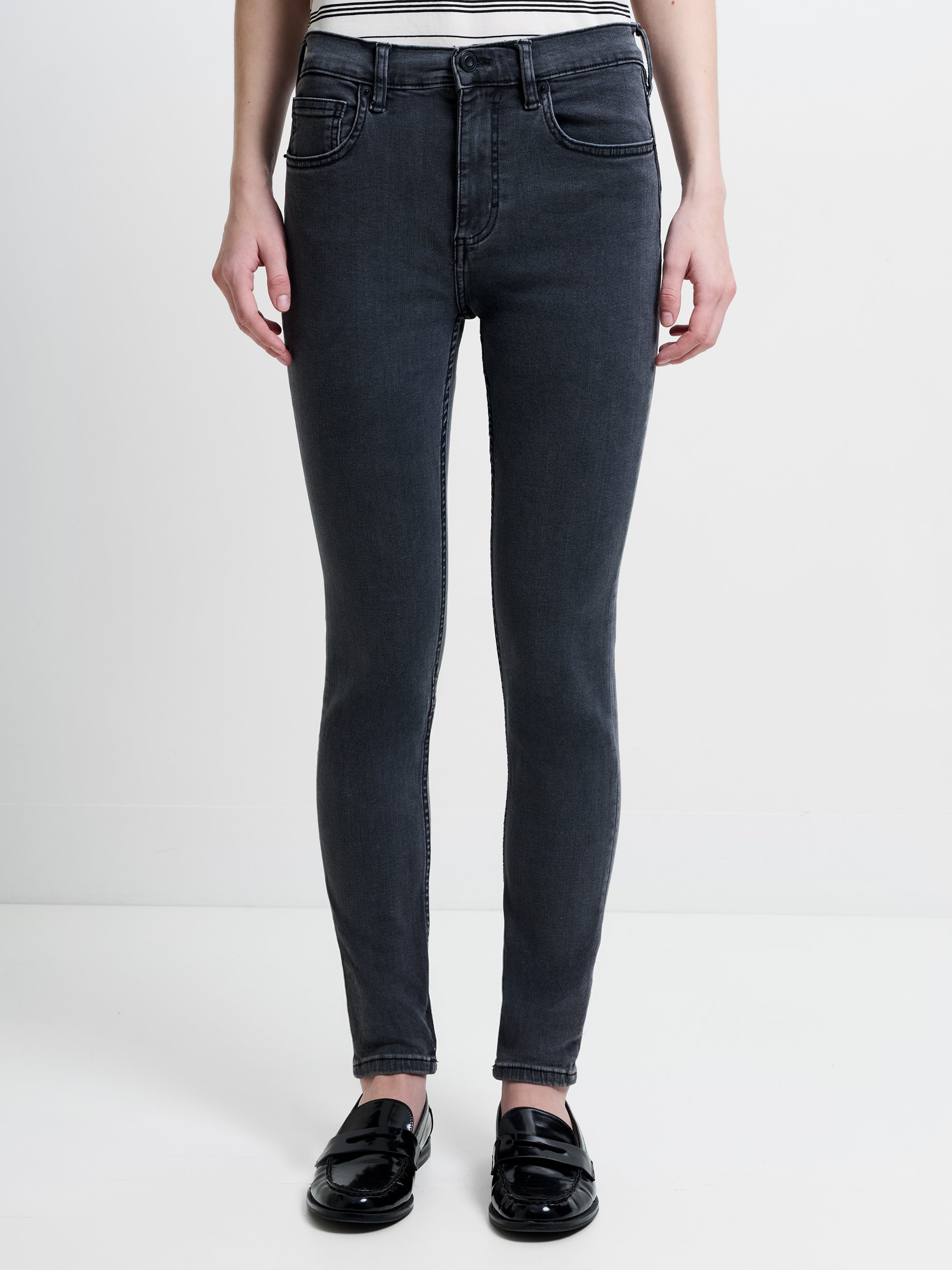 Soft Stretch Denim High Rise Skinny Jeans 30 Inch