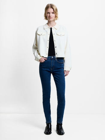 Soft Stretch Denim High Rise Skinny Jeans 30 Inch