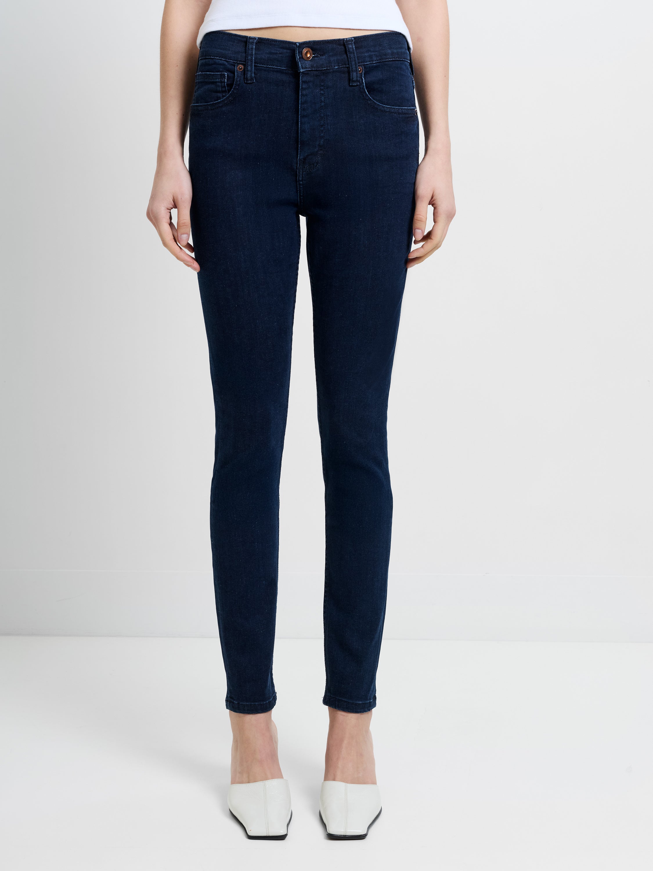 Soft Stretch Denim High Rise Skinny Jeans 30 Inch