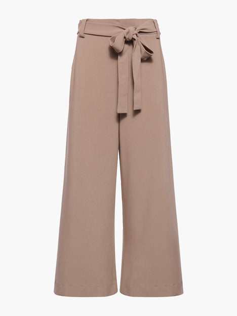 Whisper High Waisted Taupe Belted Culotte Trousers