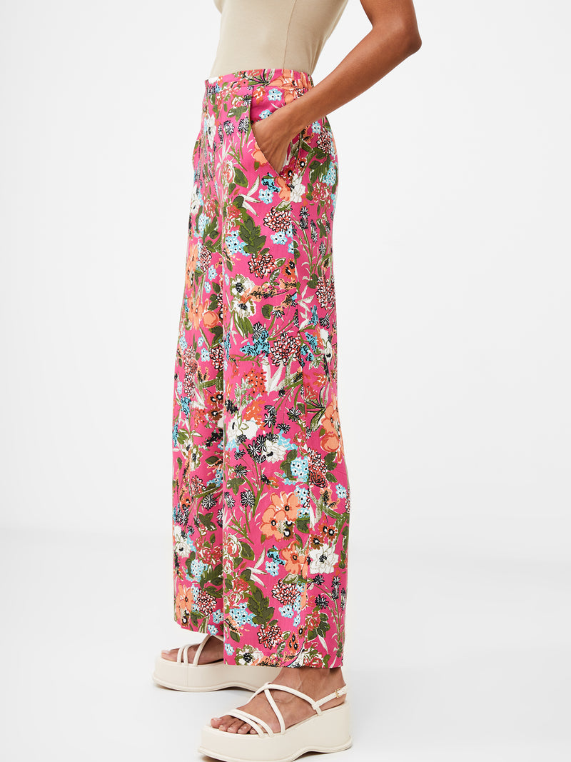 Floral Print Wide Leg Trousers Hot Pink | French Connection UK