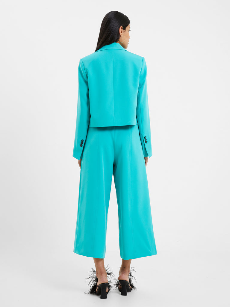 Echo Crepe Culotte Trousers Jaded Teal | French Connection UK