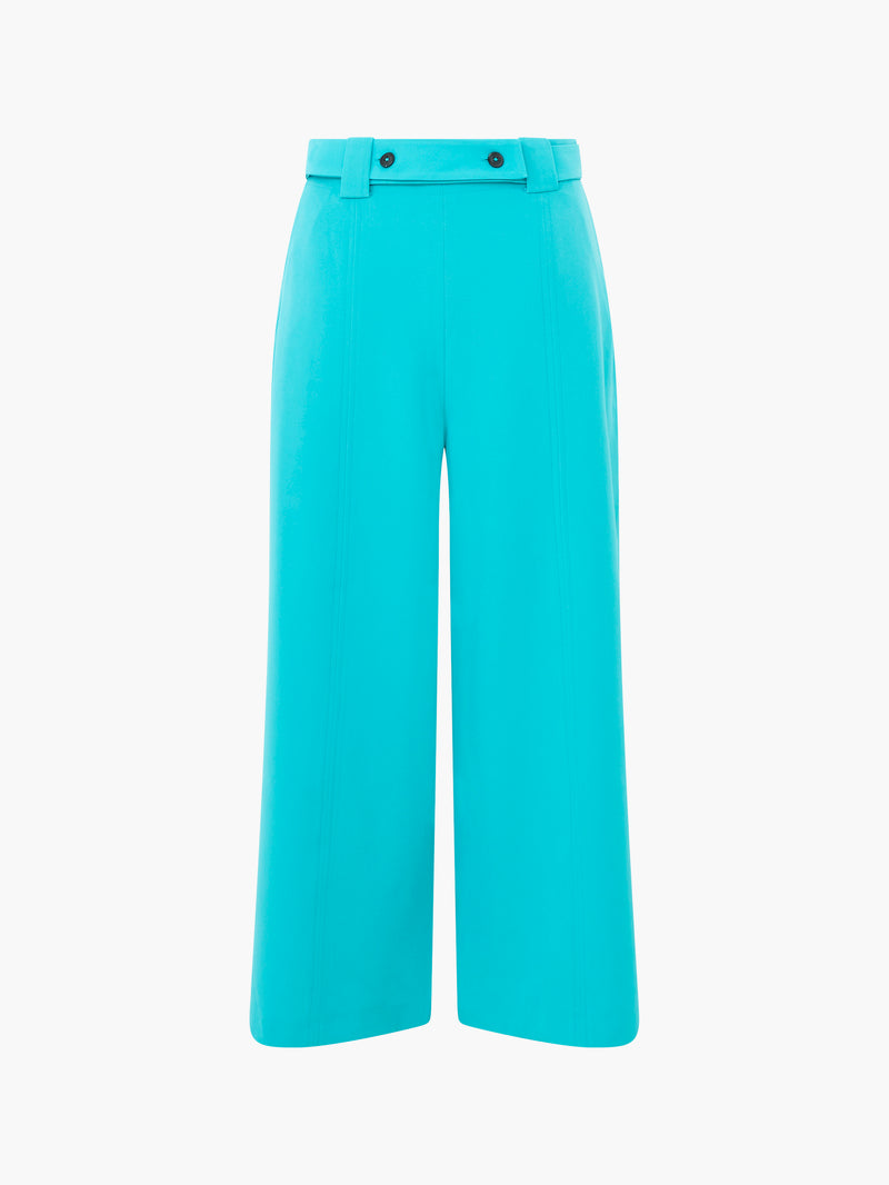 Echo Crepe Culotte Trousers Jaded Teal | French Connection UK