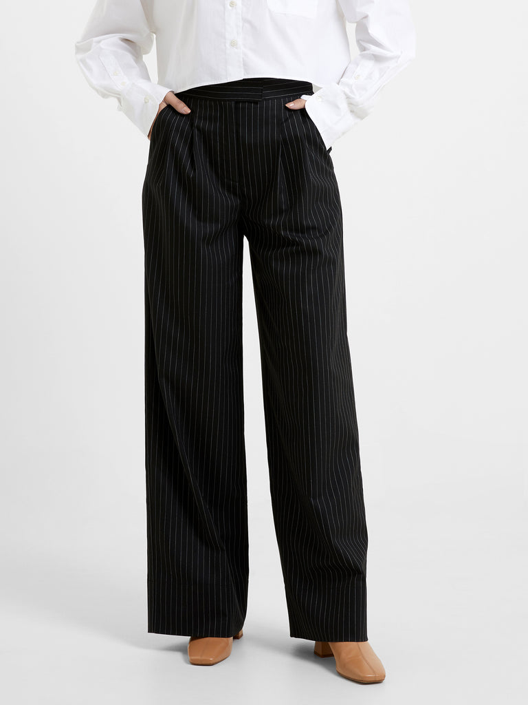 Finn Stripe Trousers Blackout | French Connection UK