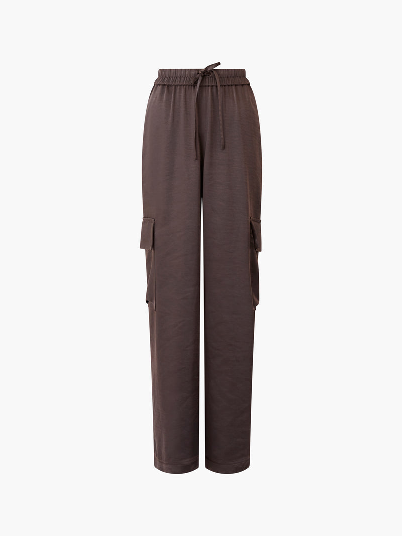 Chloetta Recycled Cargo Trousers Chocolate Torte | French Connection UK
