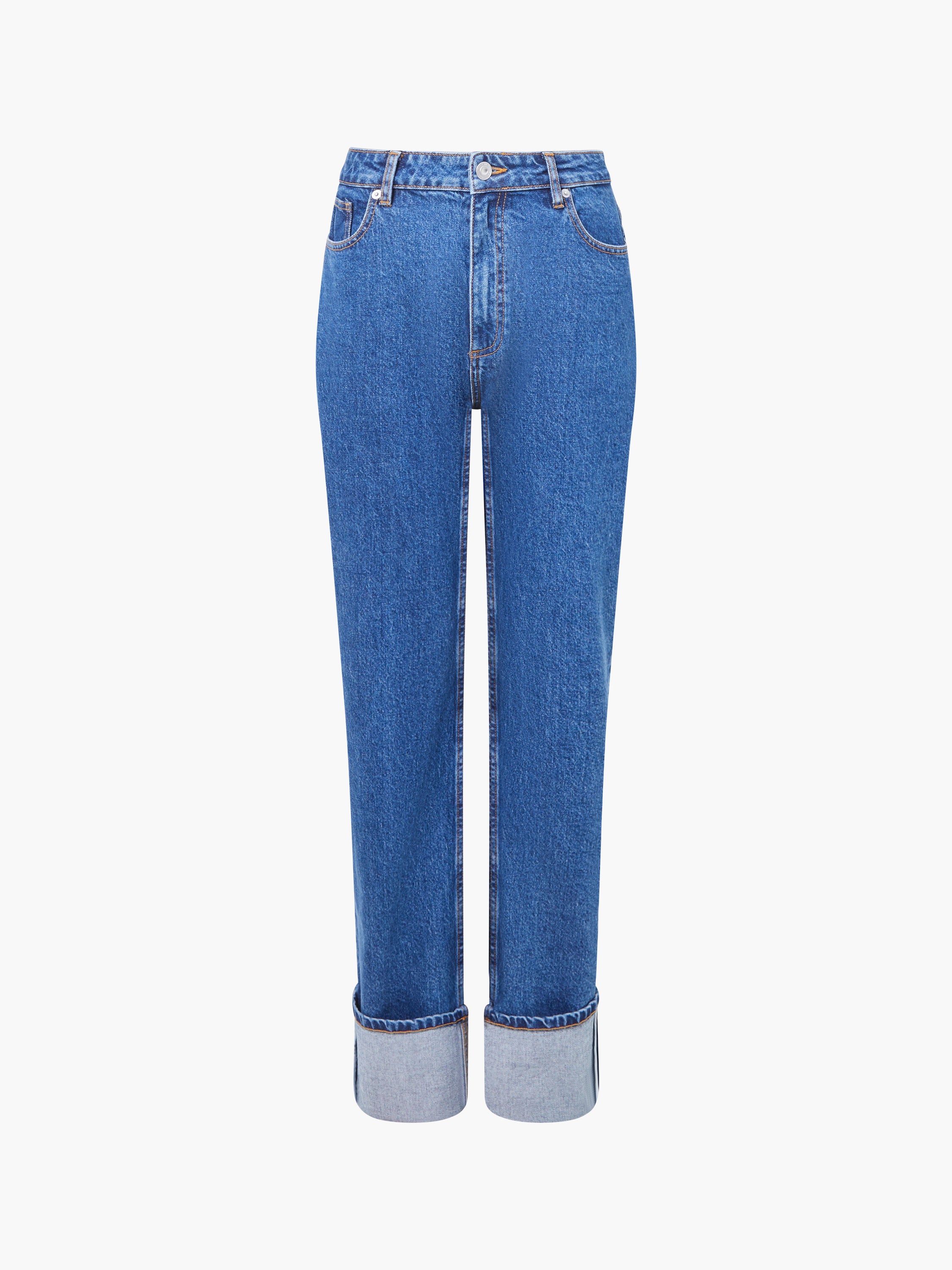 Elliot Denim Straight Leg Turn Up Jeans