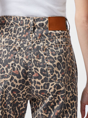 Charlie Leopard Print Straight Leg Jeans