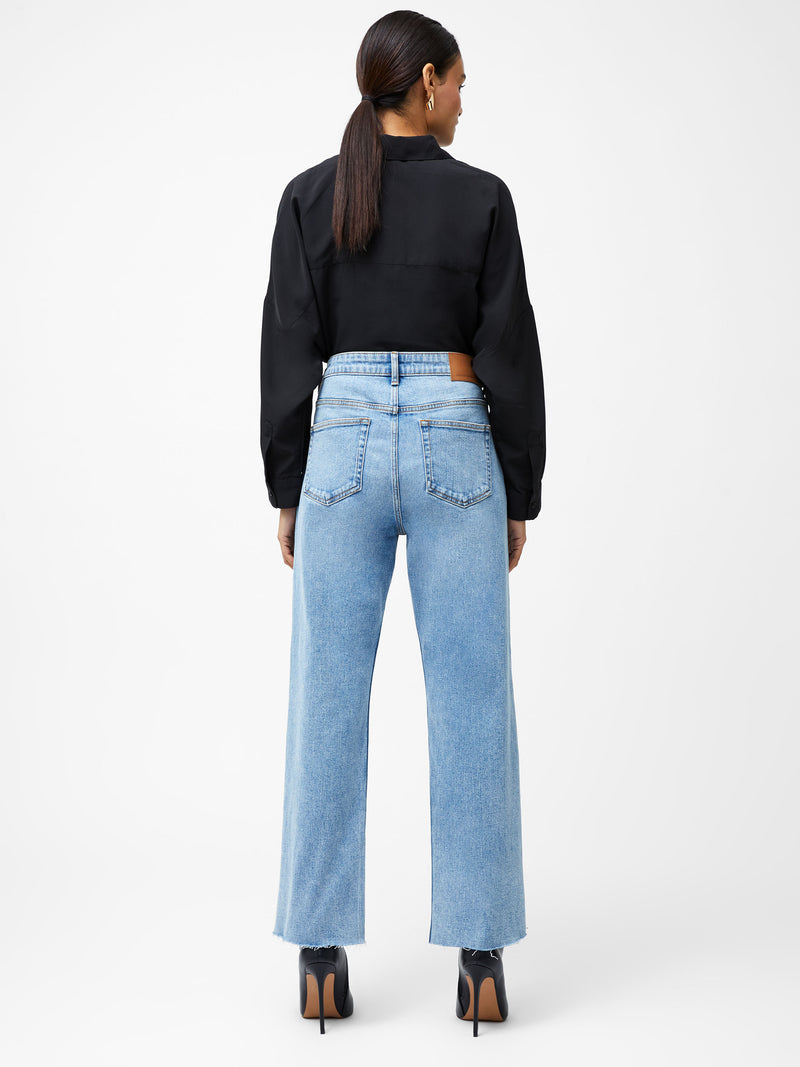 Elliot Denim Straight Leg Cropped Jeans 27 Inch