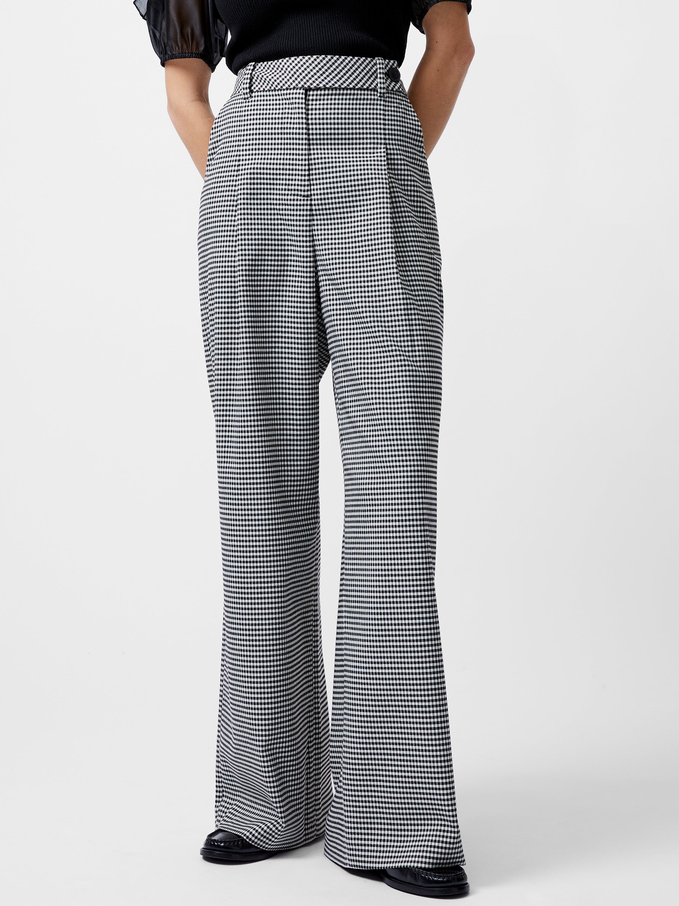 Holden Houndstooth Wide Leg Trousers