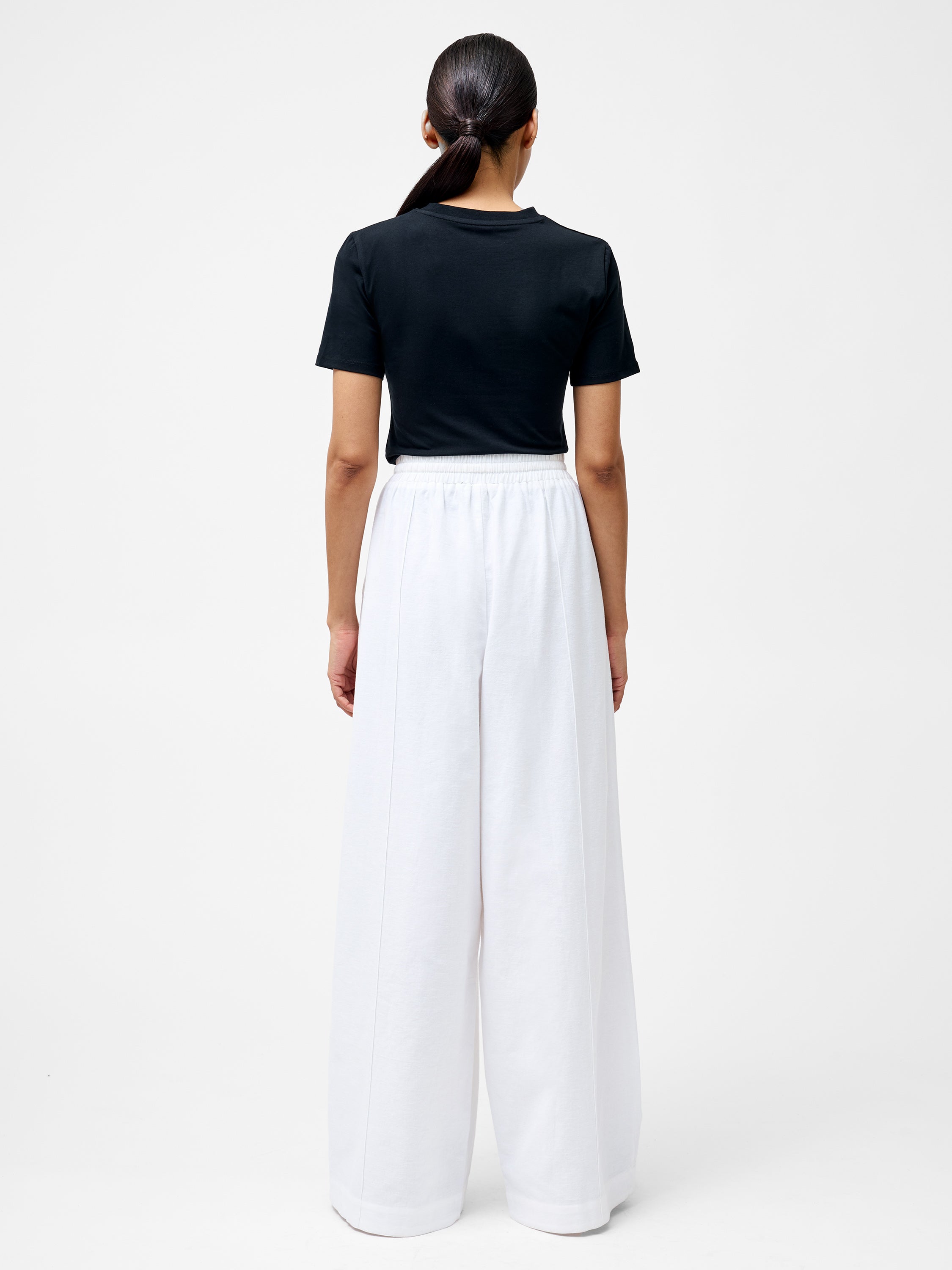 Clare Linen Blend Wide Leg Trousers
