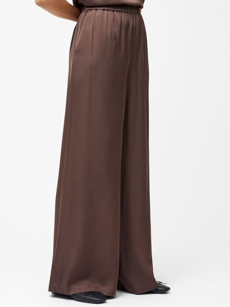 Sera Eco Satin Elasticated Wide Leg Trousers