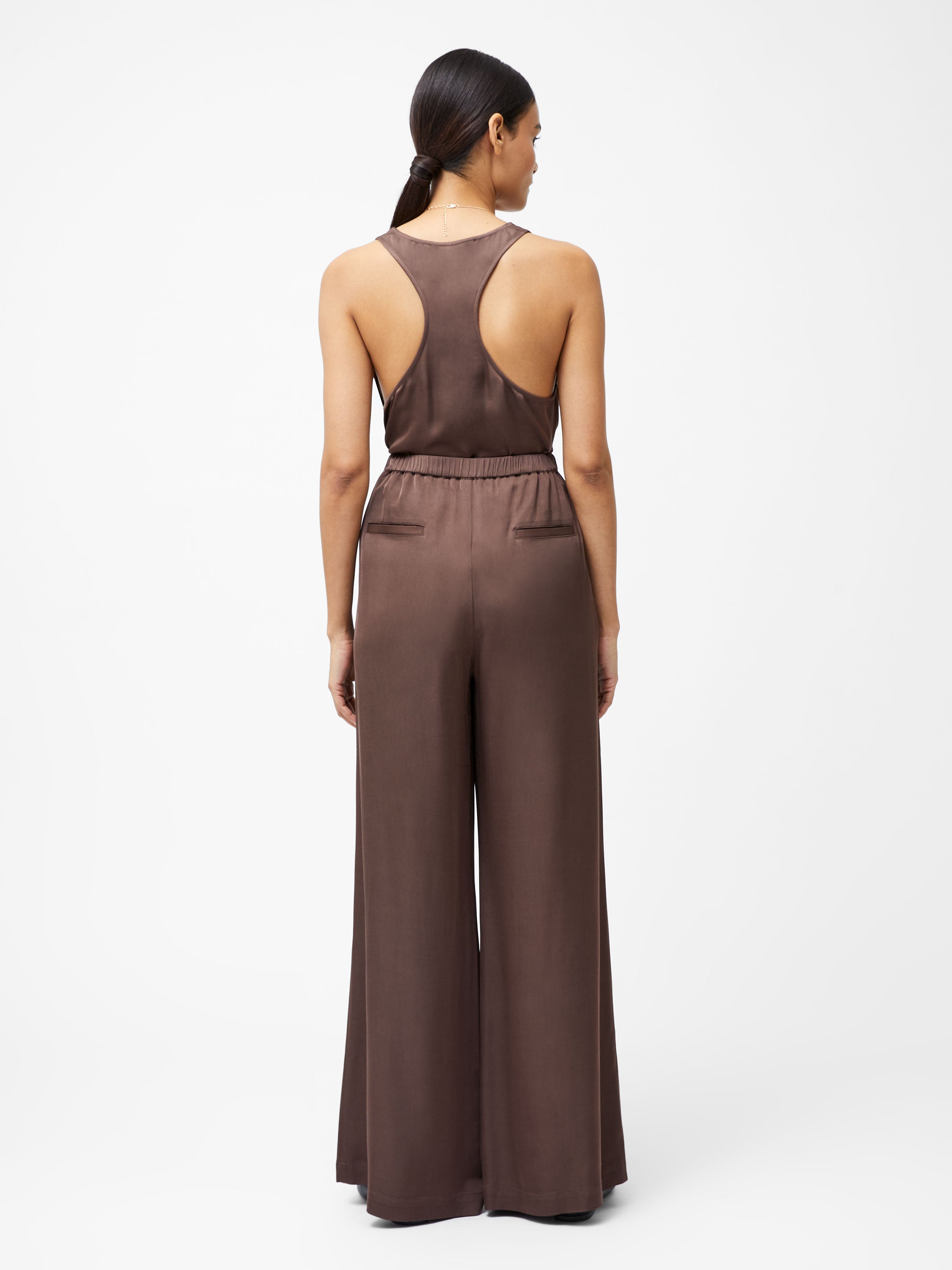 Sera Eco Satin Elasticated Wide Leg Trousers